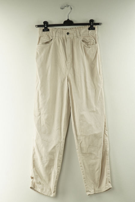 Spodnie jasnobeżowe jeansowe z wysokim stanem, H&M