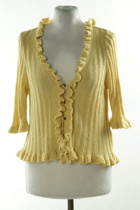 Kardigan żółty z falbanami