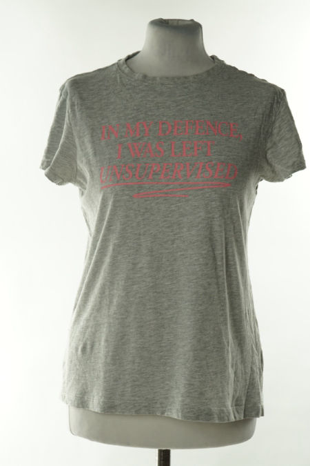 Koszulka szara różowy napis