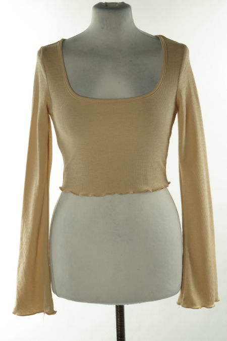 Top beżowy prążkowany