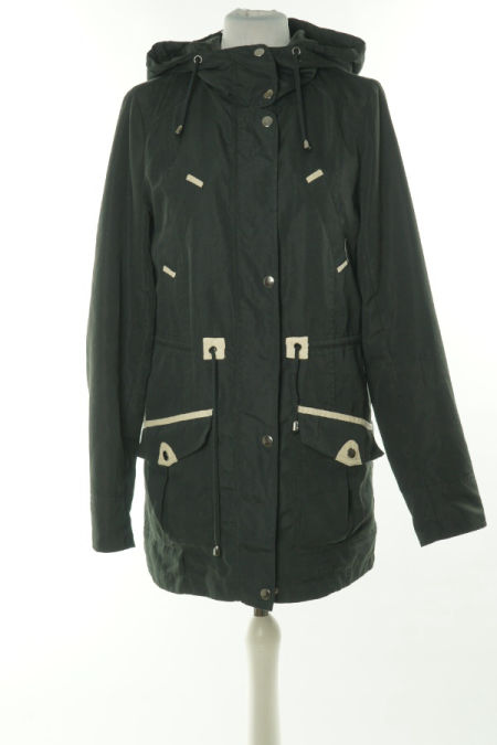 Płaszcz czarny z beżowymi wstawkami