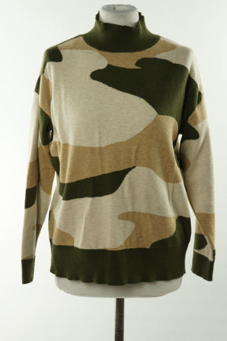 Sweter beżowo-zielony