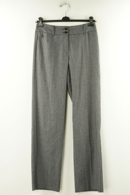 Spodnie czarne w drobny biały wzorek