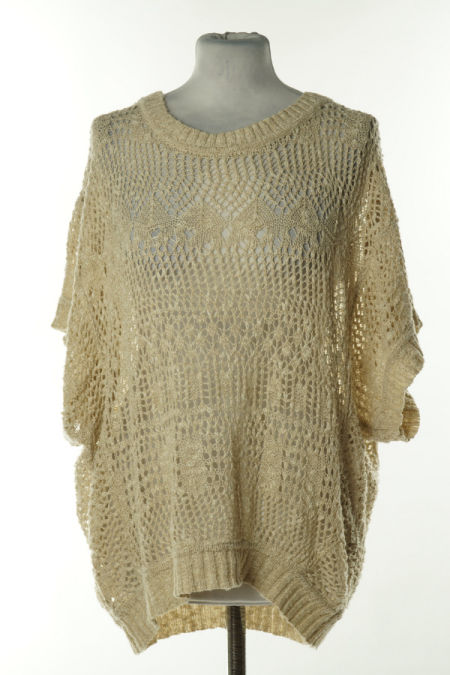 Bluzka sweterkowa beżowa ażurowa