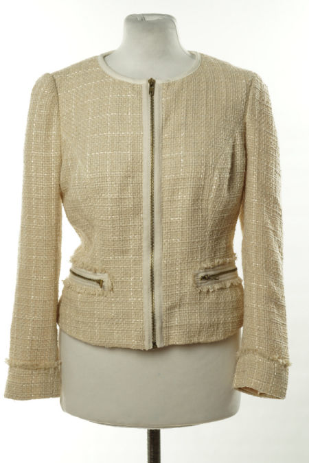 Marynarka beżowa zapinana na suwak