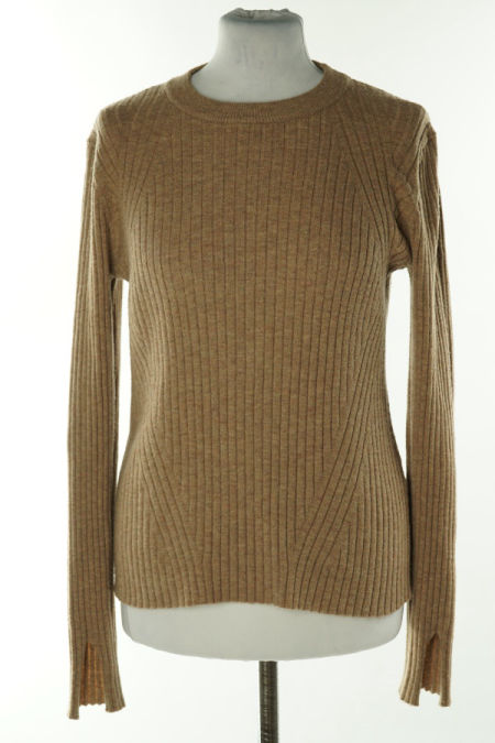 Sweter beżowy prążkowany