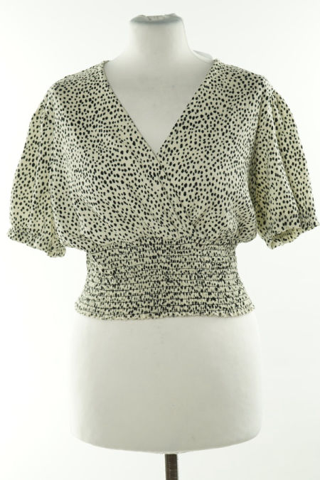 Bluzka biała w czarne ciapki