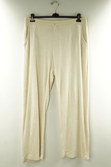 Spodnie kremowe dresowe welurowe