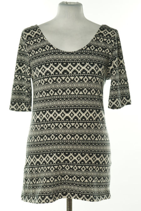 Koszulka biało-czarna wzorzysta