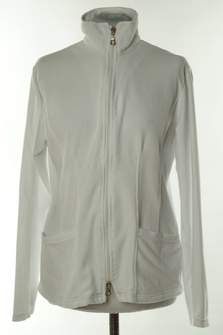 Bluza biała polarowa na suwak