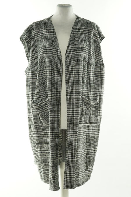 Kamizelka biało-czarna w kratkę