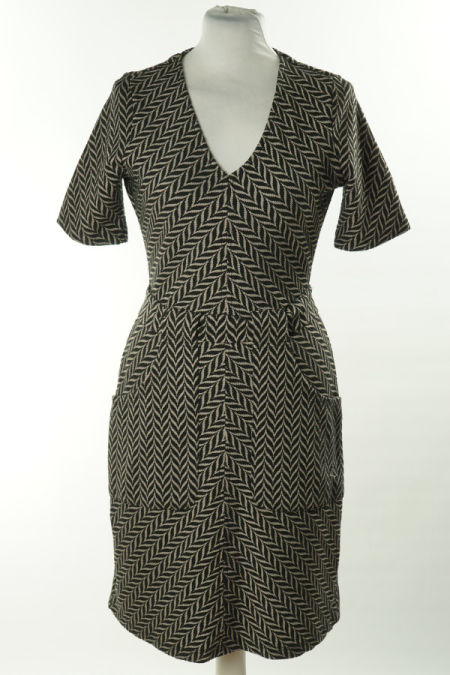 Sukienka czarno-beżowa wzorzysta, NEXT