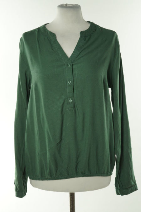 Bluzka koszulowa zielona gładka