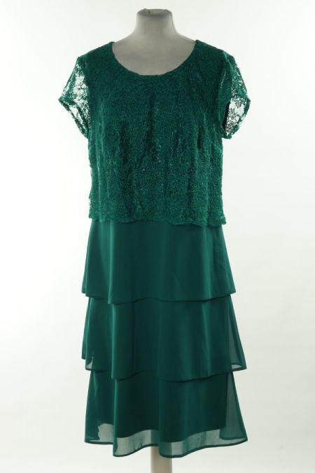 Sukienka zielona z falbanką