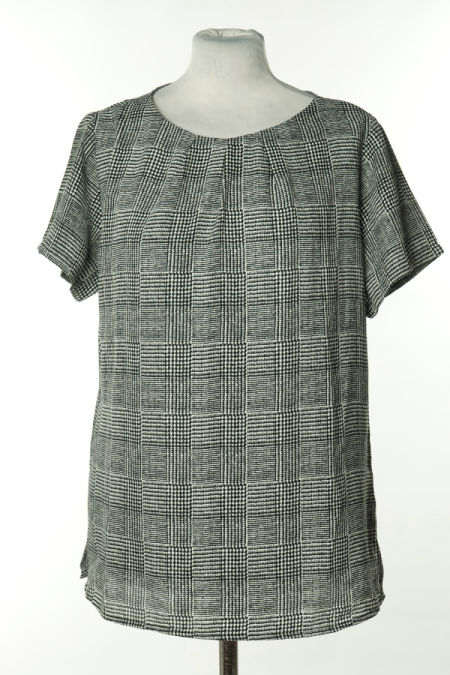 Bluzka biało-czarna w kratkę