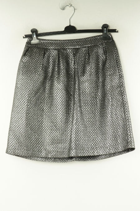Spódnica materiałowa srebrna połyskująca