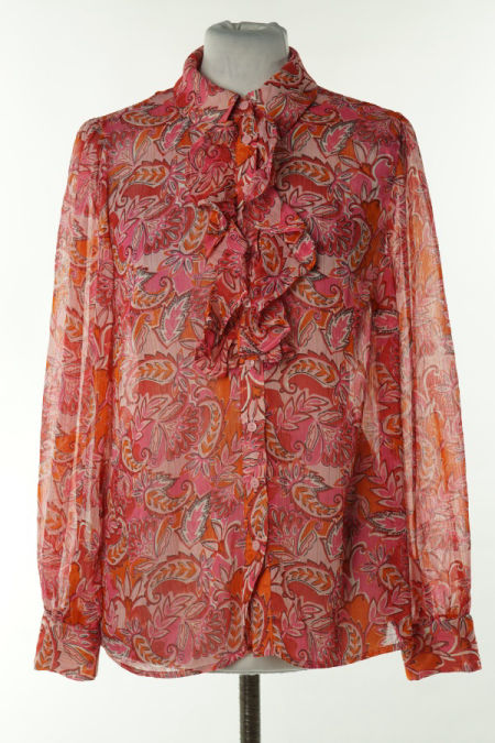 Koszula różowa wzorzysta prześwitująca