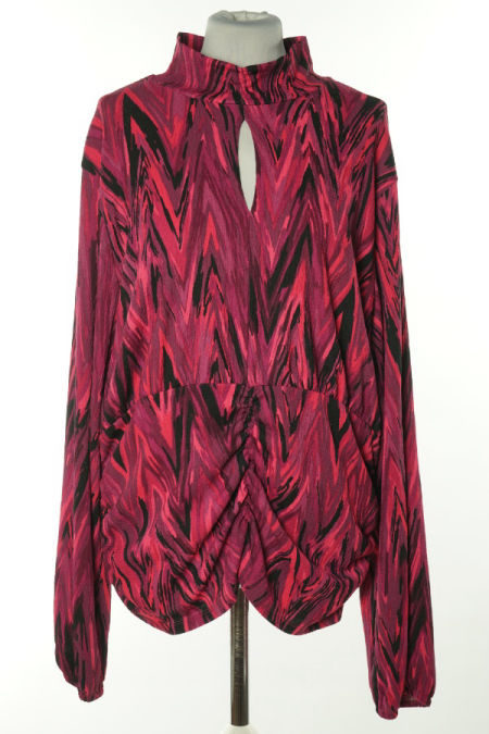 Bluzka różowo-czarna wzorzysta