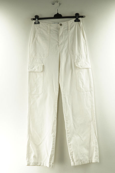 Spodnie białe z prosta nogawką i kieszeniami, ZARA