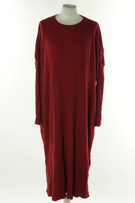Sukienka bordowa prążkowana sweterkowa
