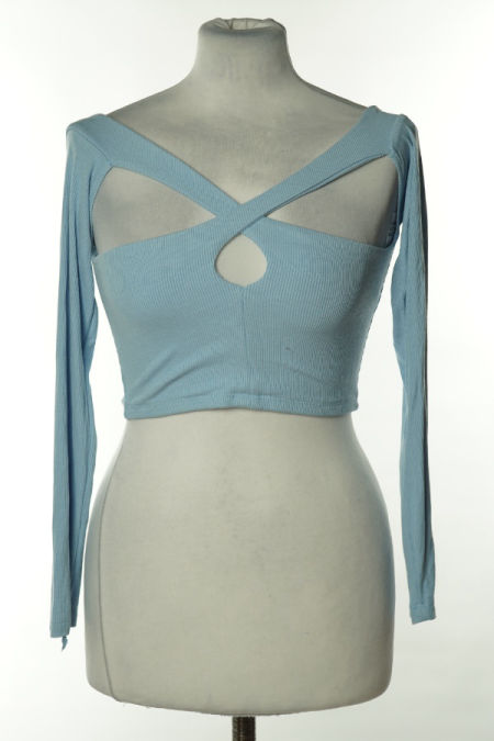 Top niebieski prążkowany