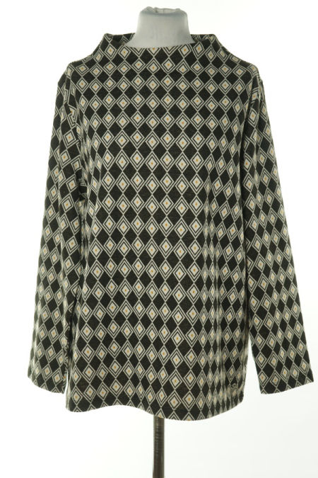 Bluzka czarna w białe romby