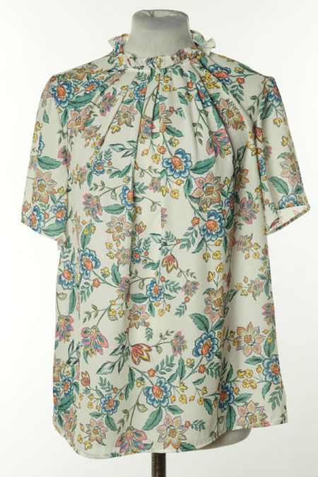 Bluzka biała w kwiatki