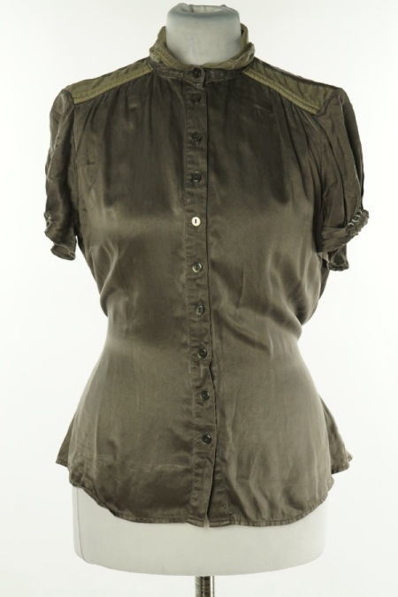 Koszula ciemnozielona z paskiem