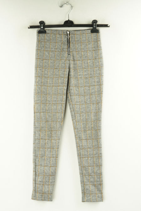 Spodnie szare kraciaste