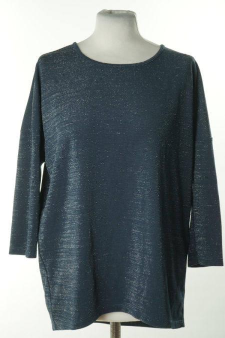 Bluzka granatowa ze srebrną nitką