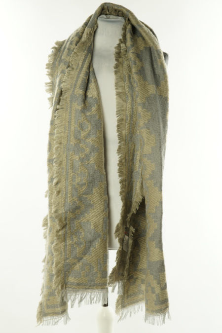 Szal szaro-beżowy wzorzysty