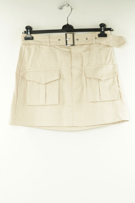 Spódnica beżowa z paskiem bawełniana