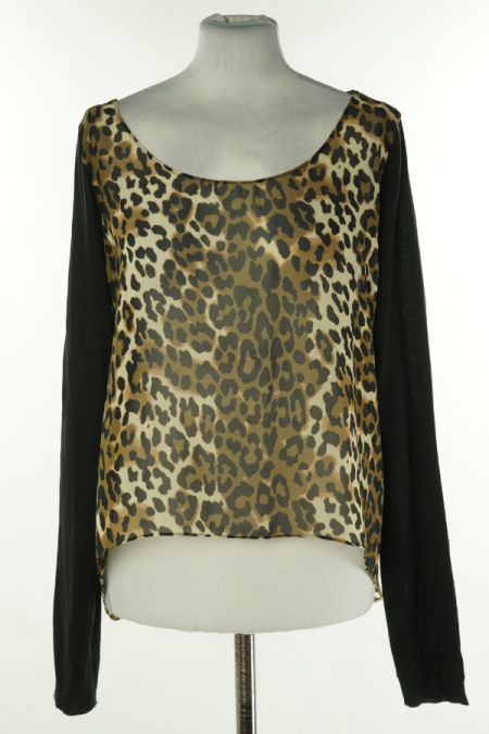 Bluzka sweterkowa brązowo-czarna w cętki, NEXT