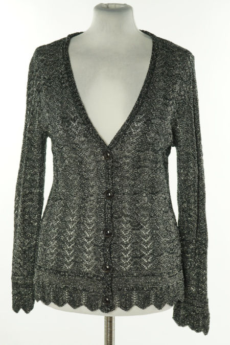 Kardigan czarny ze srebrną nitką