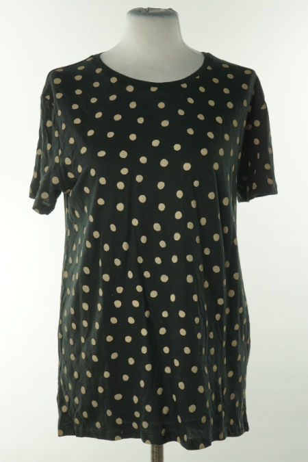 Koszulka czarna w beżowe grochy, ZARA