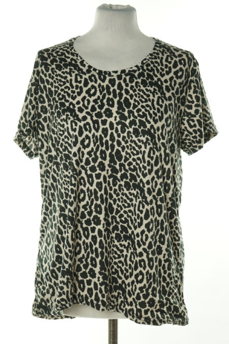 Koszulka kremowa w czarne cętki