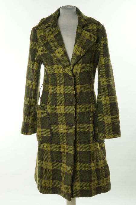 Płaszcz zielony w kratkę(60%wełna)
