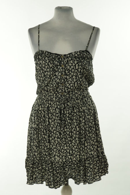 Sukienka czarna w białe kwiatki