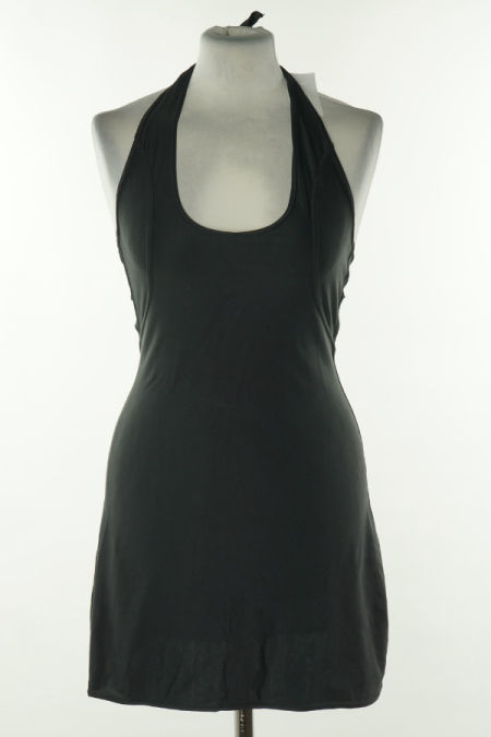 Sukienka krótka czarna z wiązaniem