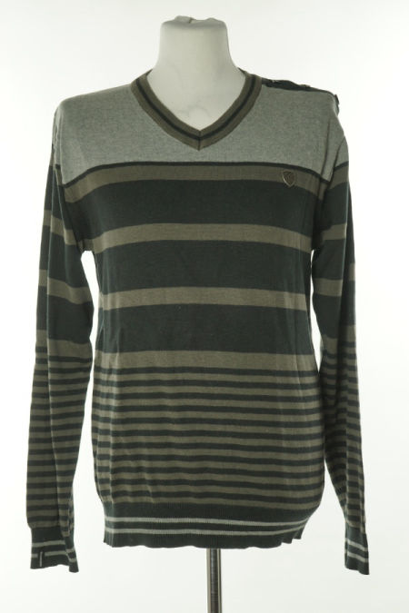 Sweter szaro-czarny w paski