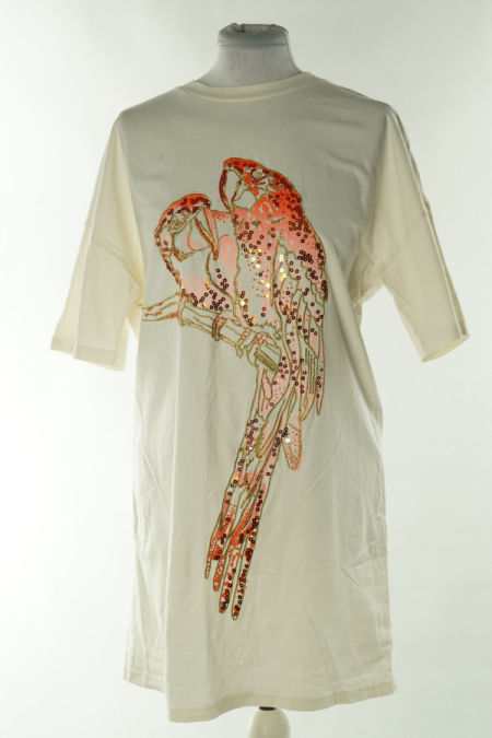 Sukienka kremowa papuga