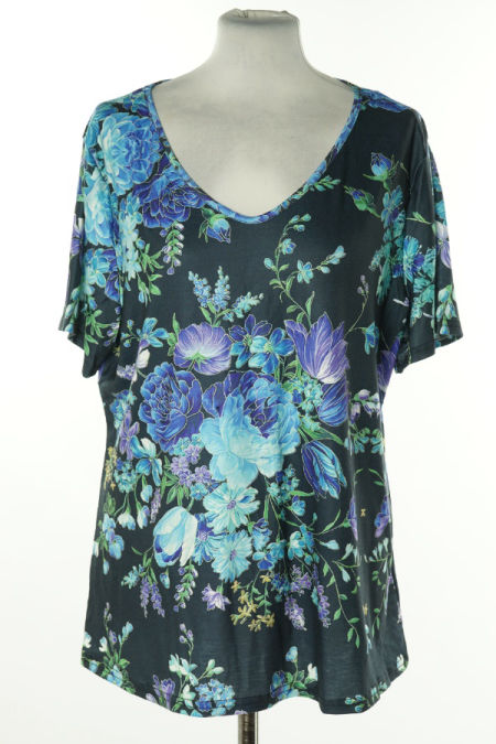 Koszulka granatowa w kwiaty
