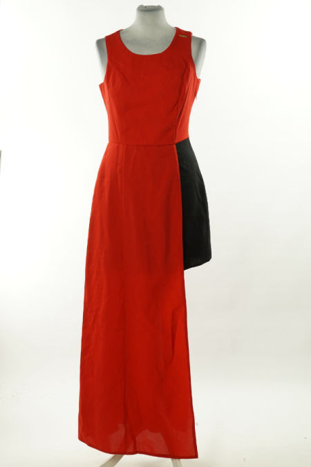 Sukienka czerwono-czarna długa