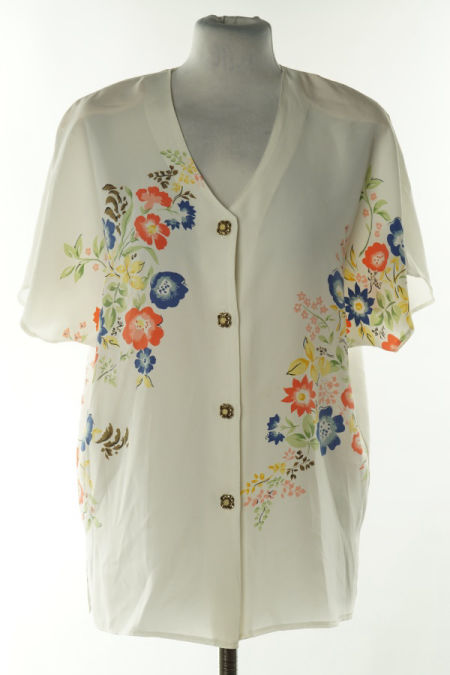 Koszula biała w kwiaty