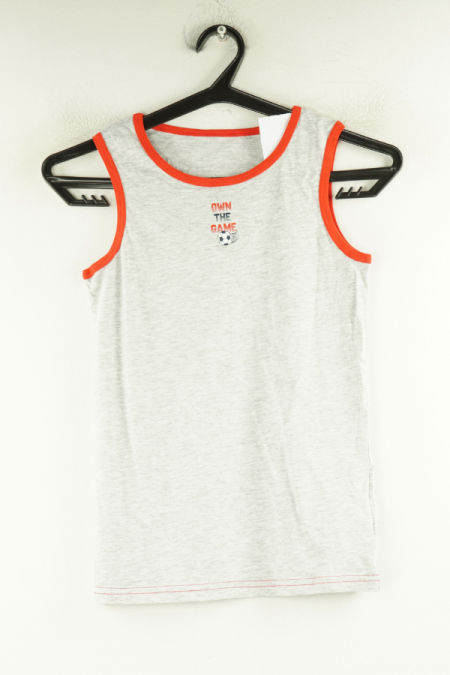 Bluzka szara z czerwonymi wstawkami i napisem