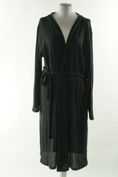 Narzutka z paskiem czarna prążkowana