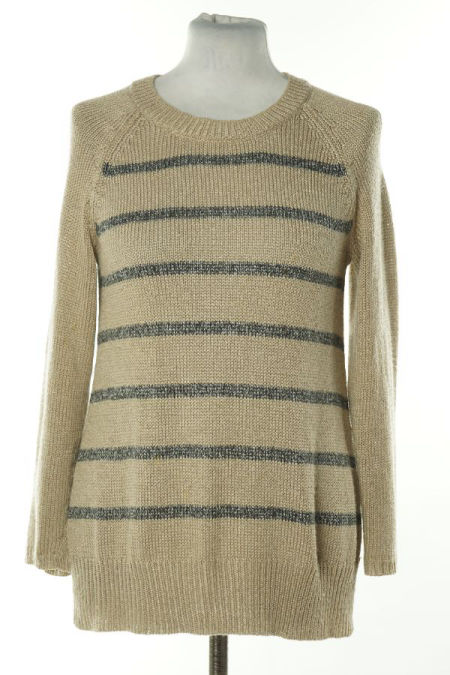 Sweter ciemnobeżowy w paski