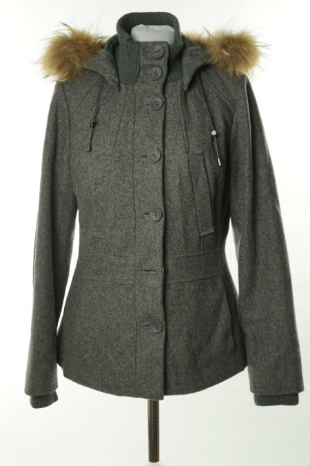 Kurtka szara materiałowa(70%wełna)