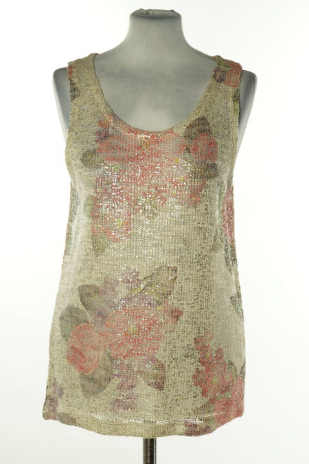 Bluzka sweterkowa beżowa kwiaty