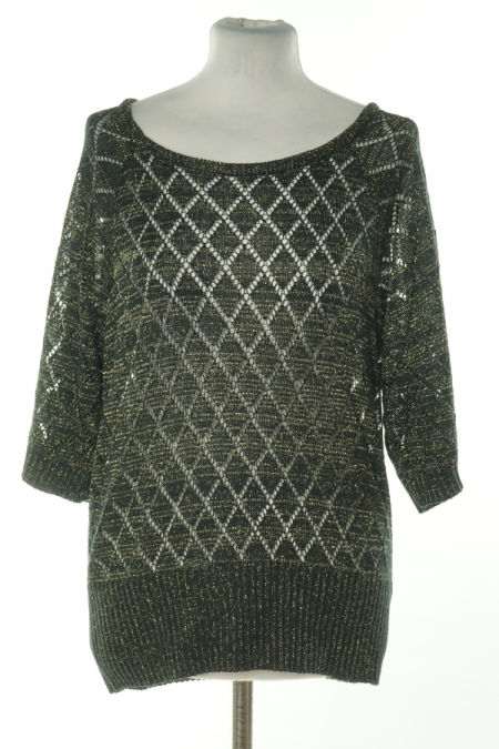 Bluzka sweterkowa czarna ze złotą nitką